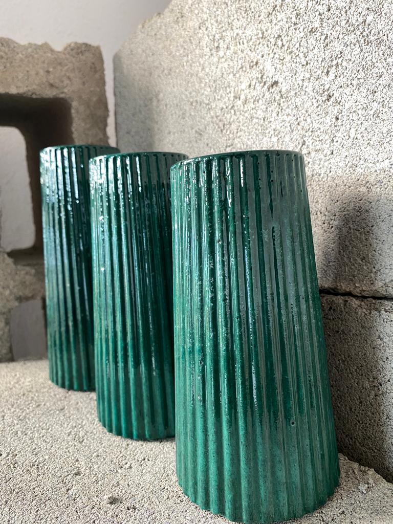 Tapered Ribbed Vase (Set of 3)